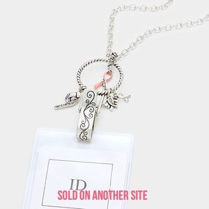 Strength" Pink ribbon symbol ID holder